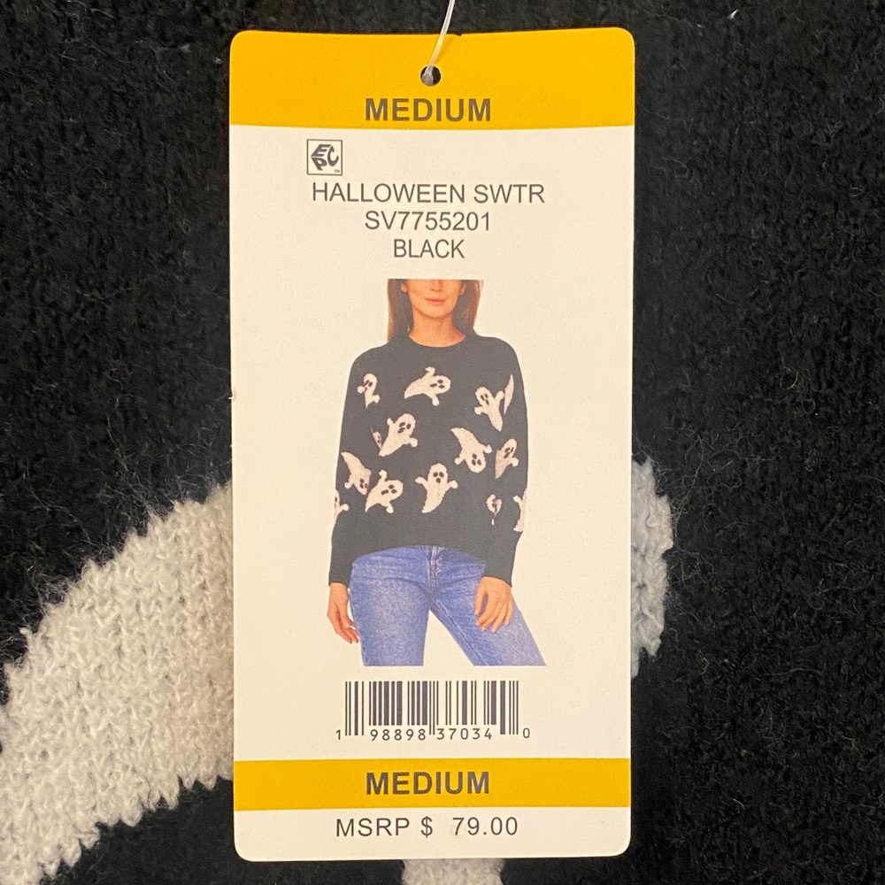 Vince Camuto Black and White Ghost Sweater - Picture 2 of 5